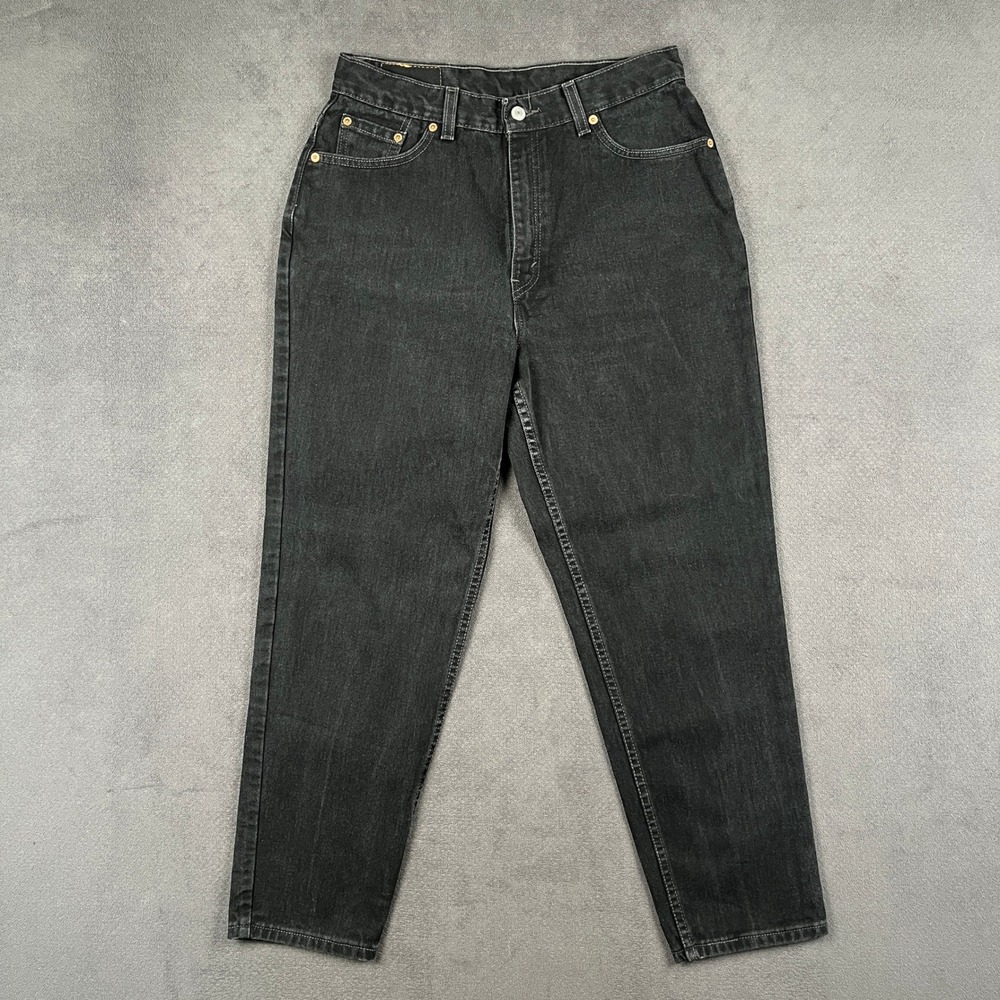 Vintage Levis 512 Jeans Womens 14 Black High Rise Slim Fit Tapered Leg USA Made